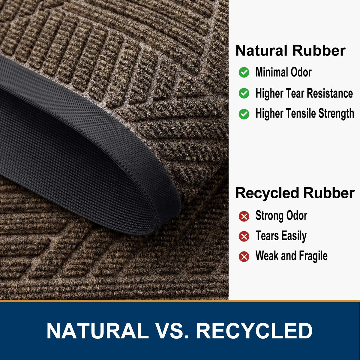 Smiry doormat easy to clean with broom, vacuum, or hose