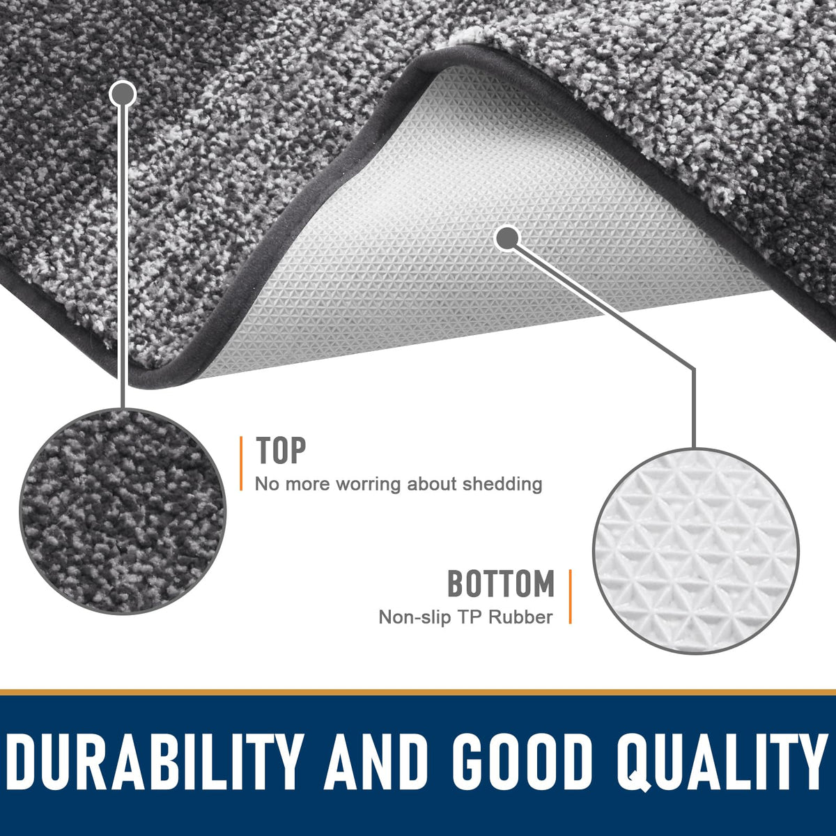 Smiry mat has non-slip backing to stay in place and protect floors.
