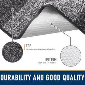 Smiry mat has non-slip backing to stay in place and protect floors.