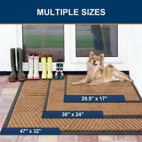 Smiry dirt-absorbent grooves trap dust for cleaner floors.