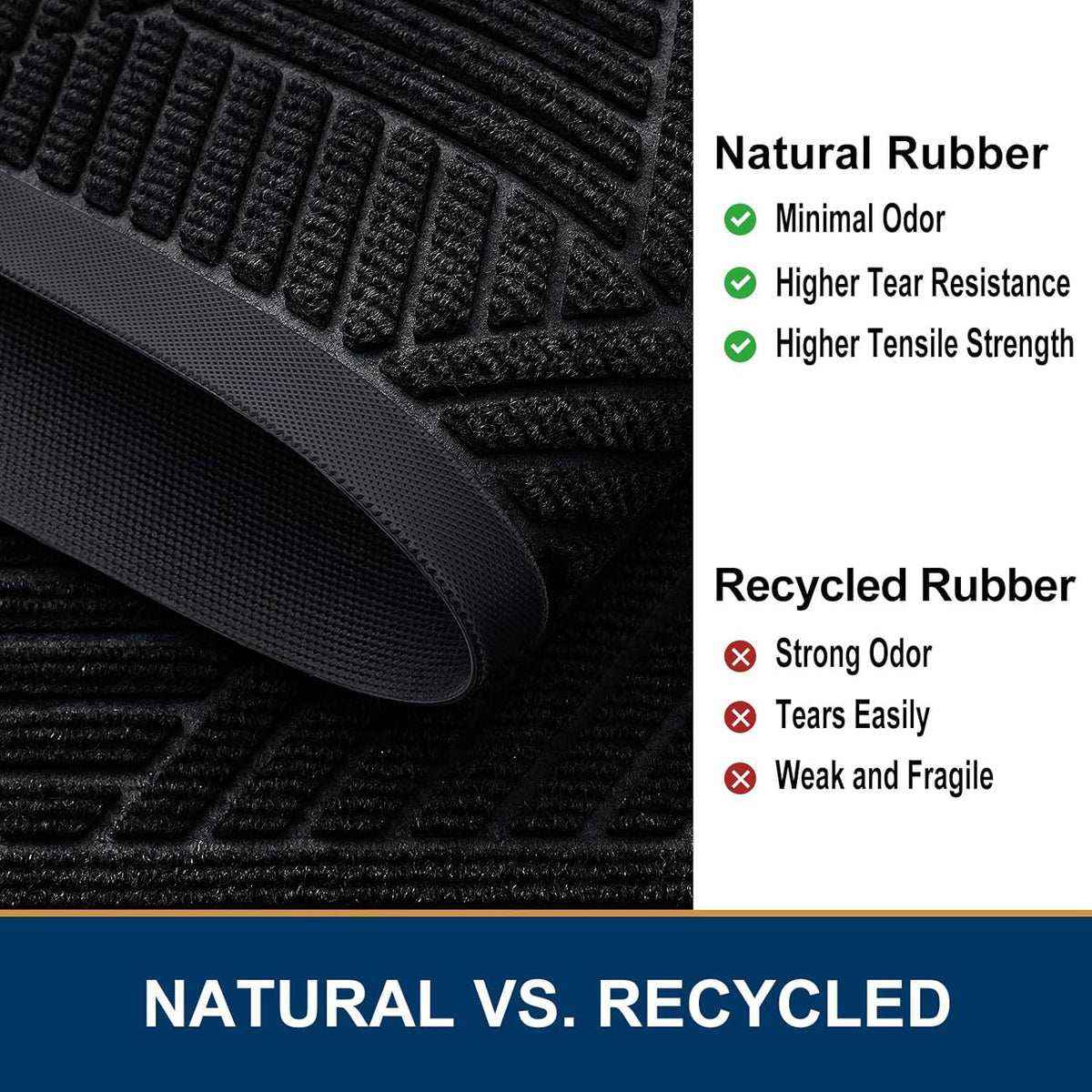 Smiry doormat easy to clean: sweep, vacuum, rinse, or machine wash