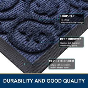 Smiry washable doormat cleans easily by broom, vacuum, or hose.