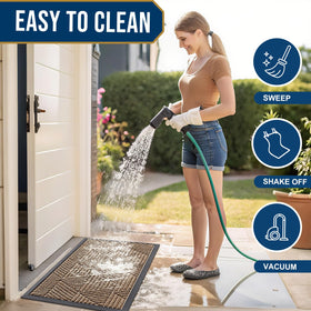 Smiry easy-clean mat can be vacuumed or washed for quick upkeep.