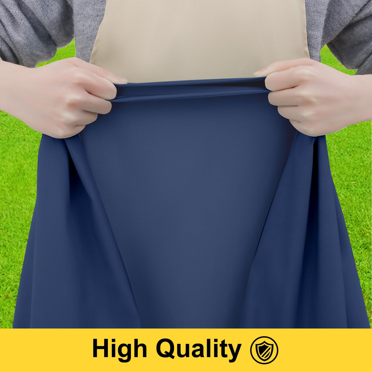 Smiry elastic edge secure-fit in windy outdoor dining settings.