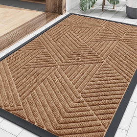 Smiry front door mat coffee outdoor entrance with rugged weather-ready design.