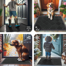 Smiry front door mat ideal for indoor and outdoor high-traffic areas.