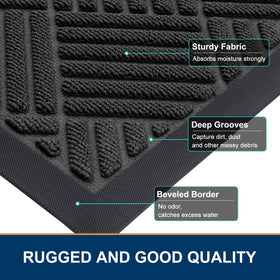 Smiry front door mat low-profile design fits under most doors.