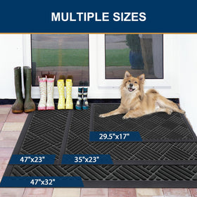 Smiry front door mat non-slip rubber edge provides secure footing at entrances.