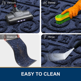 Smiry front porch mat helps keep floors dry after rain.