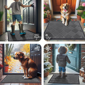 Smiry grey color complements any entryway and 35x23 size.