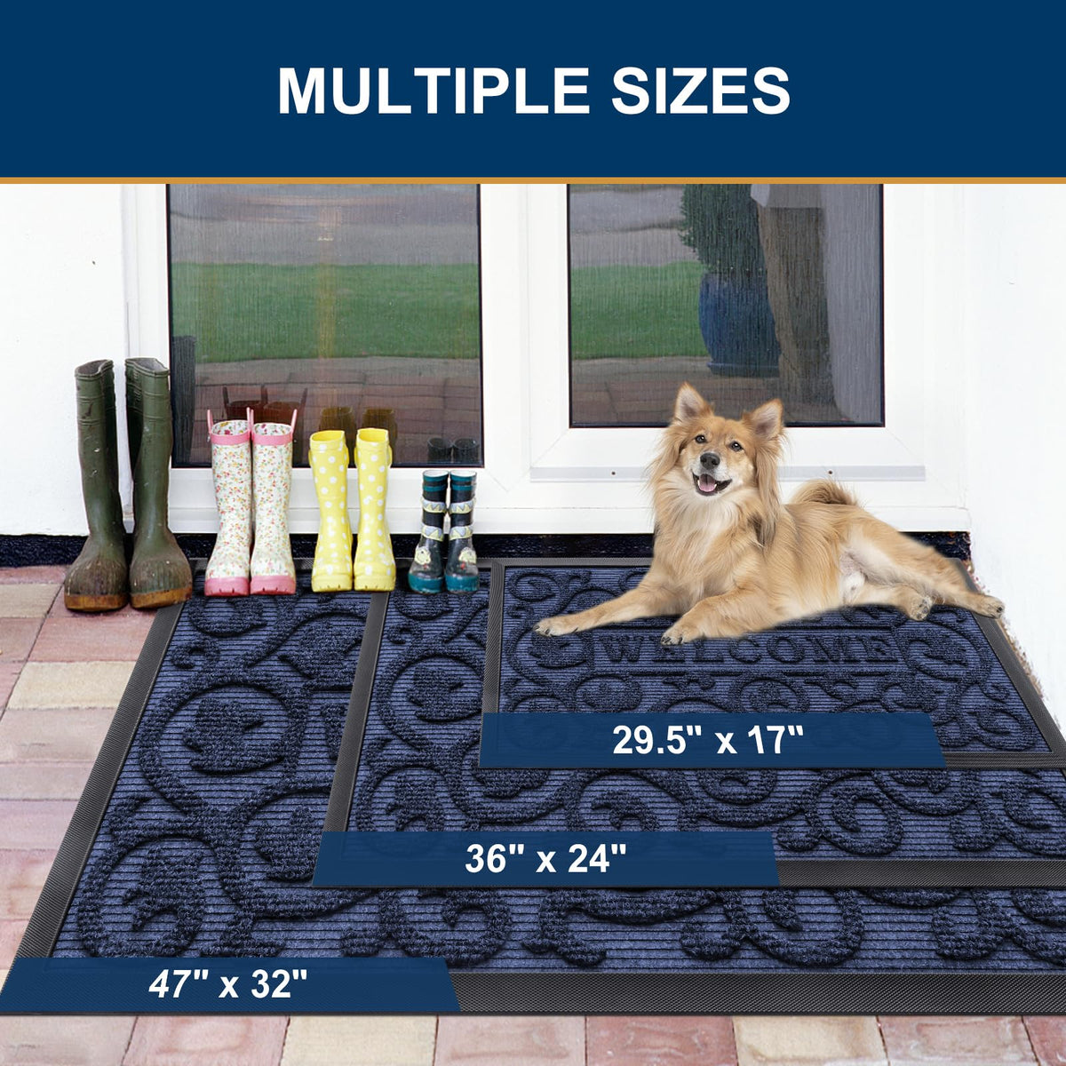 Smiry heavy-duty doormat with durable rubber edge prevents water seepage.