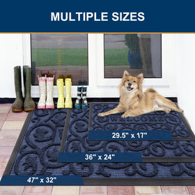 Smiry heavy-duty doormat with durable rubber edge prevents water seepage.
