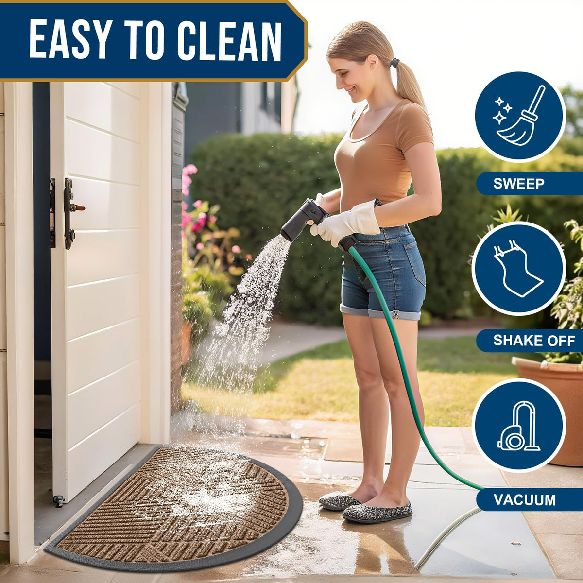 Smiry indoor-outdoor design suitable for entryways around homes.