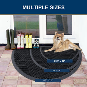 Smiry irregular triangle door mat low-profile design fits tight doorways.