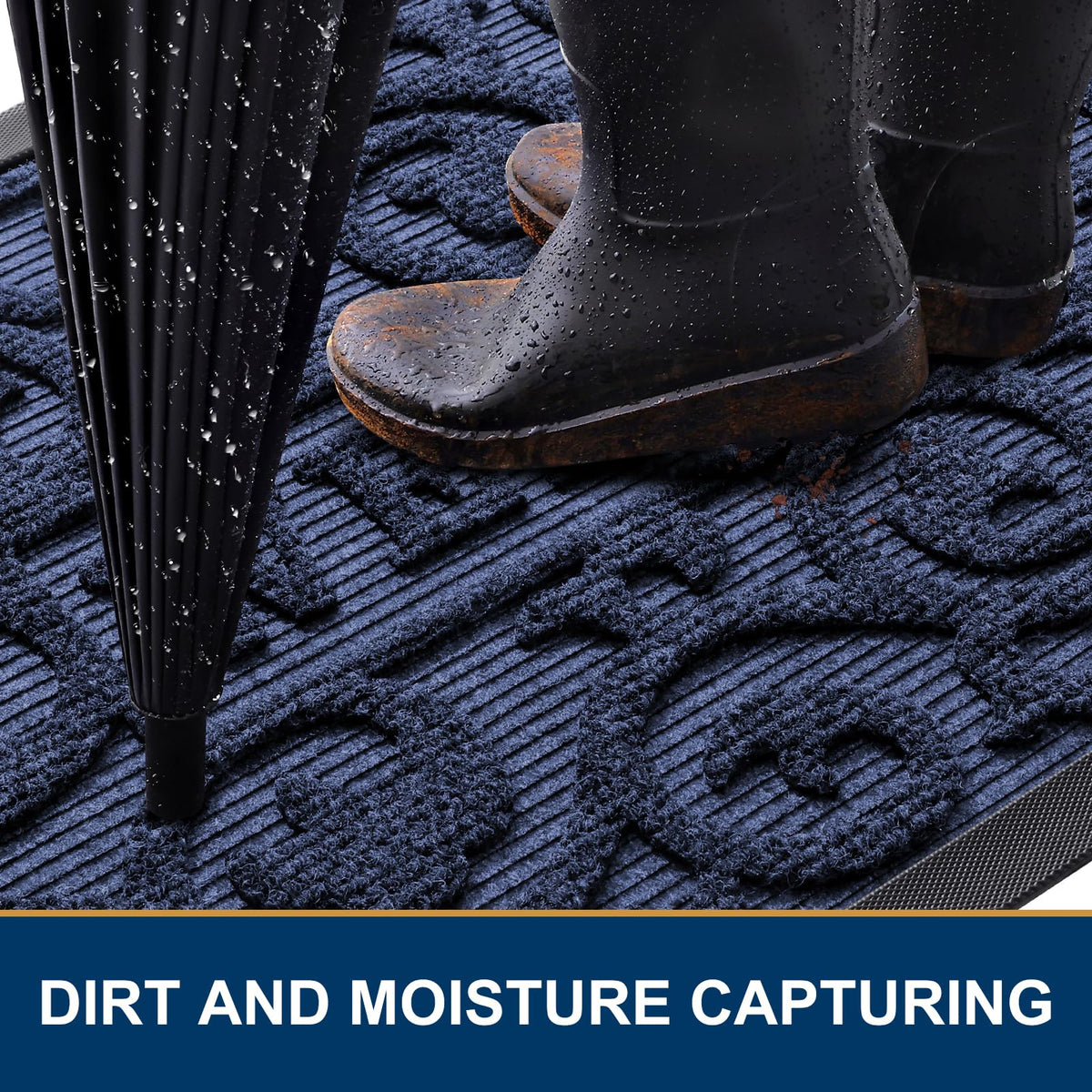 Smiry low-profile mat stays flat under doors for smooth entry.