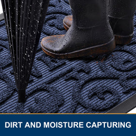 Smiry low-profile mat stays flat under doors for smooth entry.