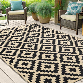 Smiry 5x8 patio rug suitable for deck garden balcony and indoor-outdoor spaces
