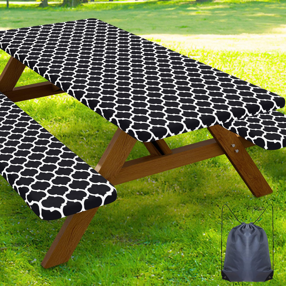 Smiry picnic table cover 72in black protects outdoor dining from spills.