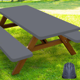 Smiry picnic table cover on a 72-inch table with snug elastic edge for windy meals