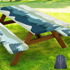 Smiry picnic table cover on a 72x30 table provides spill protection outdoors.