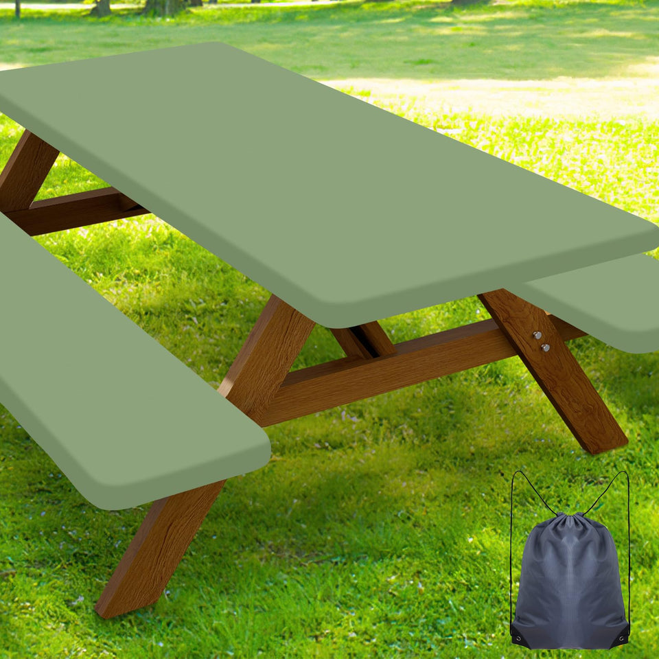 Smiry picnic table cover full set on a 6 ft table for outdoor dining