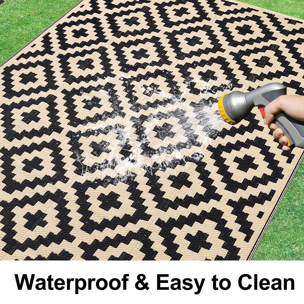 Smiry reversible outdoor rug double-sided pattern for versatile color options