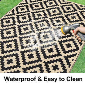 Smiry reversible outdoor rug double-sided pattern for versatile color options