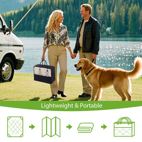 Smiry rug in its carry bag for travel and camping.