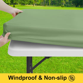 Smiry tablecloth waterproof layer close-up showing beads for easy spills cleanup