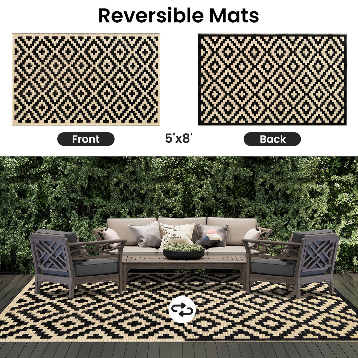 Smiry UV-coated outdoor mat protecting from sun and fading