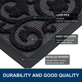 Smiry door mat with durable rubber edge prevents water seepage.