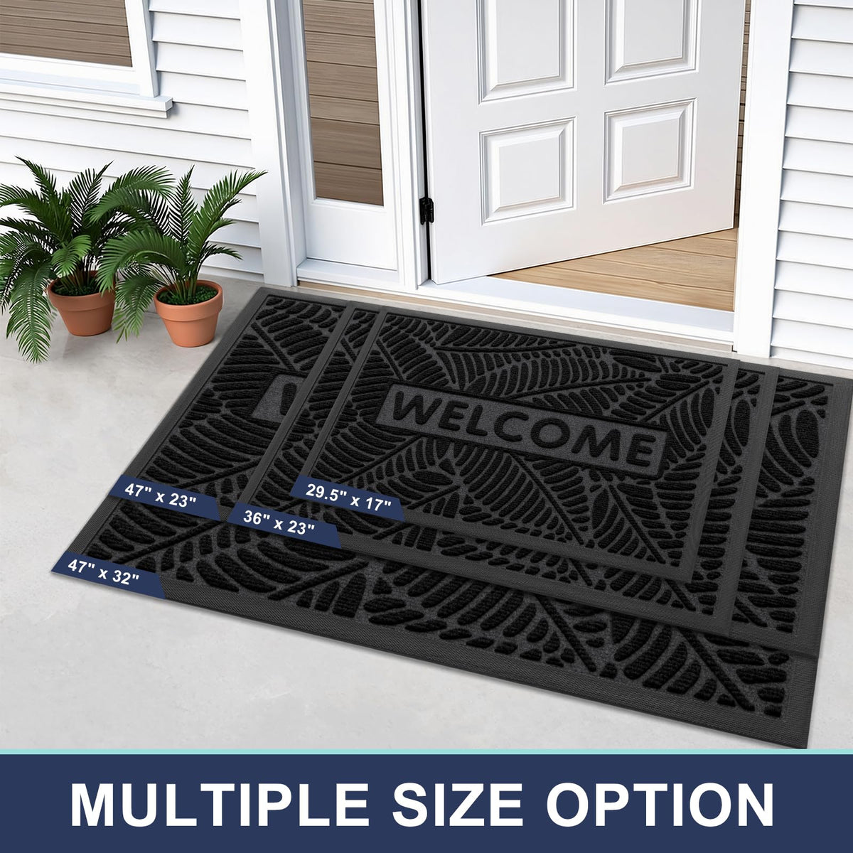 Smiry Welcome Mat dirt-trap design keeps indoor floors cleaner after busy outdoor days.