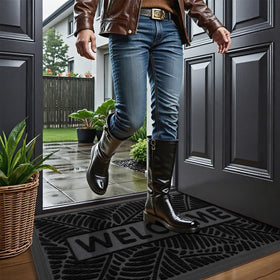 Smiry Welcome Mat durable doormat protects floors and welcomes guests.