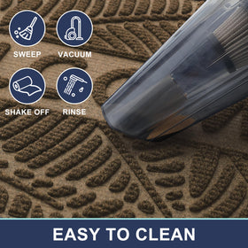 Easy-clean Smiry mat rinses clean with hose and air dry