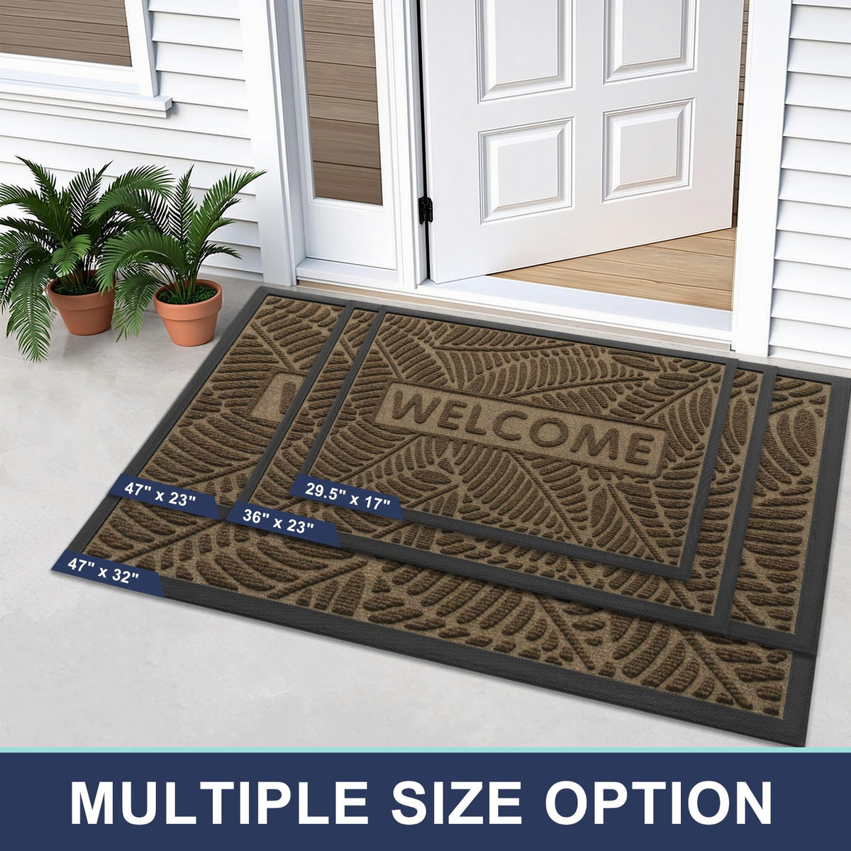 Smiry mat textured surface traps dirt and moisture at the threshold