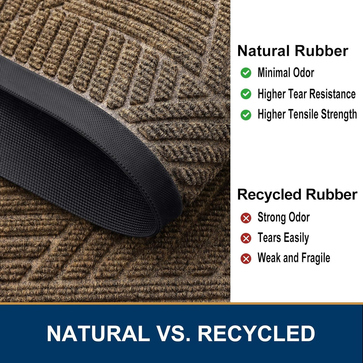 Smiry woven polyester surface provides effective moisture and dirt capture.