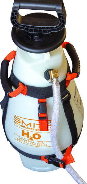 Smith Performance Sprayers 190552 low center gravity tank improves stability with a hose clip.