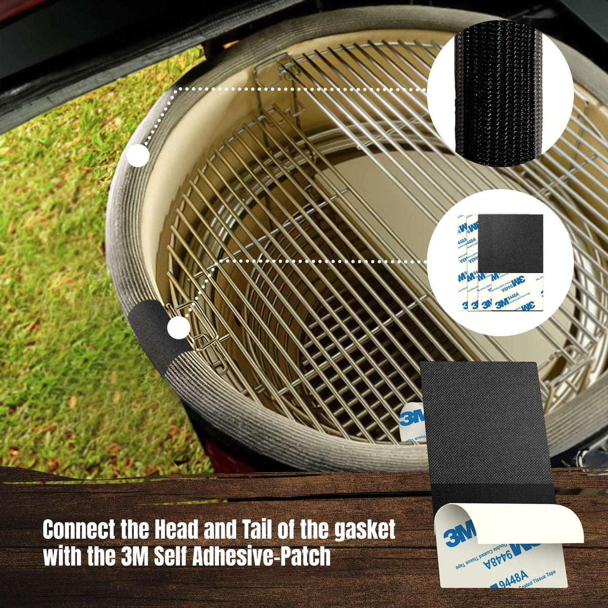 Smoker Chef complete gasket kit compatible with Big Green Egg for upgrade