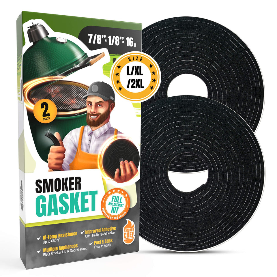 Smoker Chef gasket for Big Green Egg L/XL/XXL ensures a tight seal for even cooking.