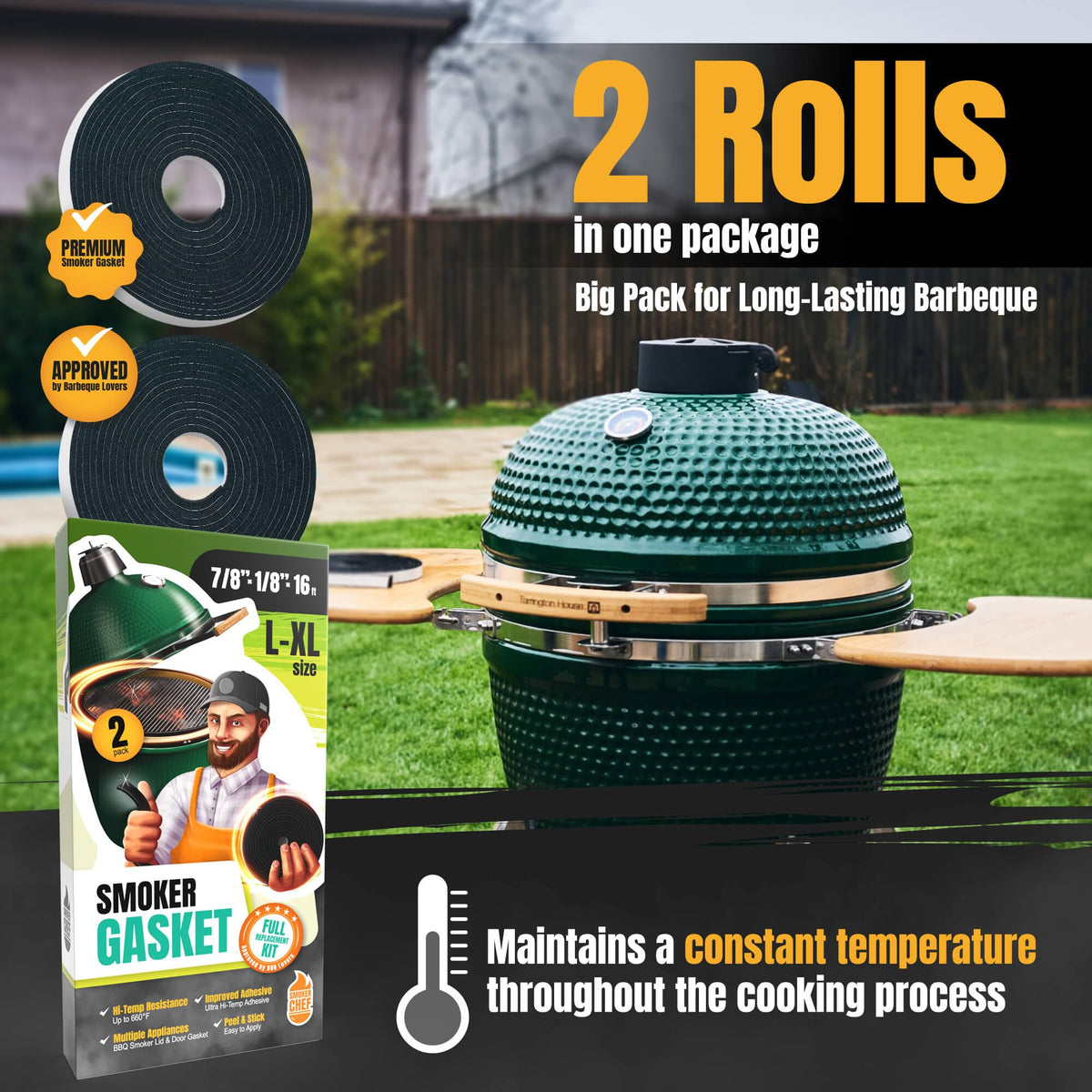 Universal compatibility with Big Green Egg L/XL/XXL accessories.