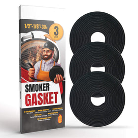 Smoker Chef XXL grill gasket on smoker lid for tighter seal and even heat
