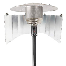 Smokitcen adjustable heat focusing reflector for patio heaters improves warmth distribution
