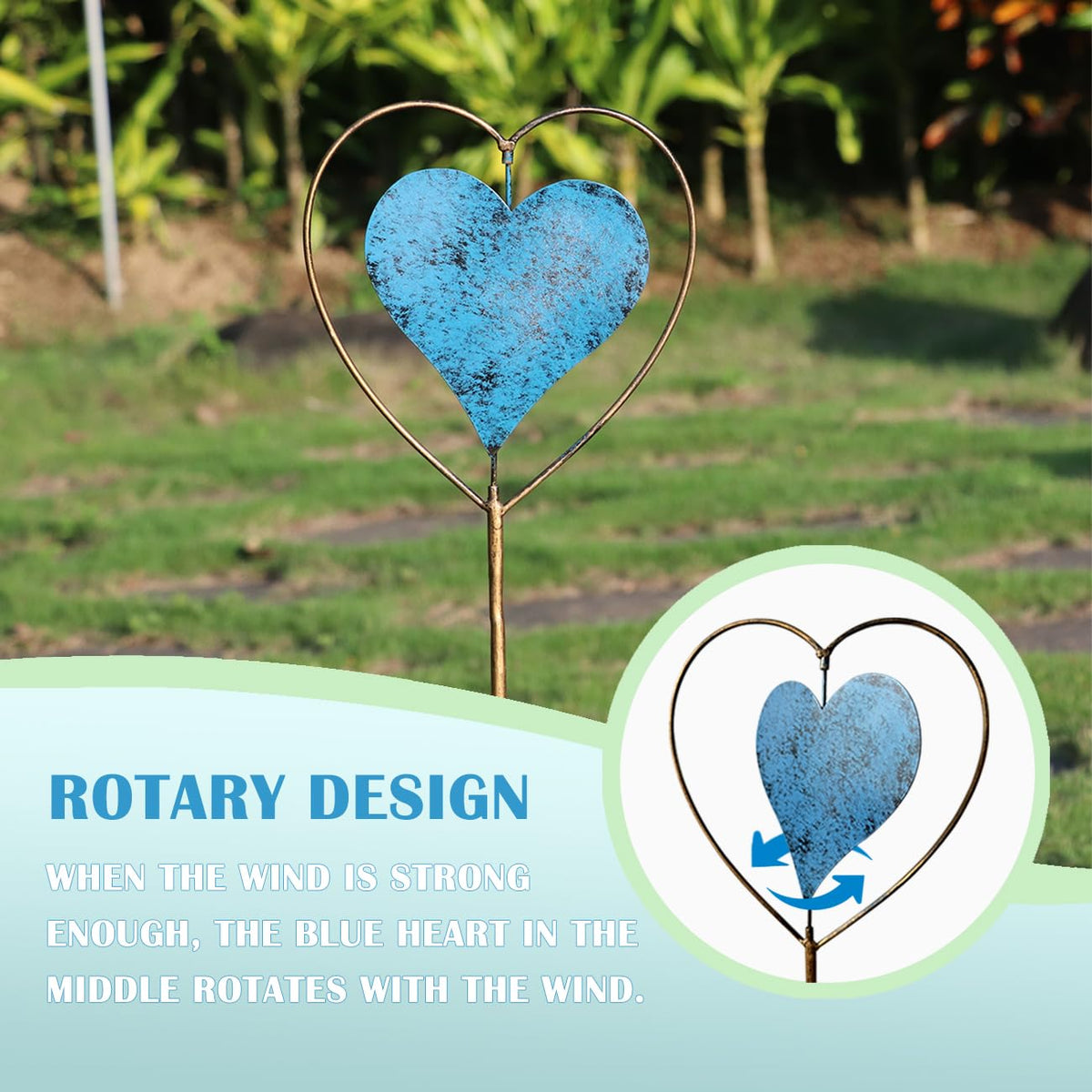 SMQLJXC heart-shaped garden art frame as a romantic yard focal point.