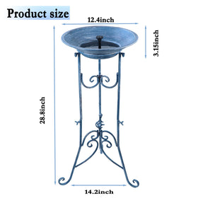SMQLJXC metal bird bath stand blue legs detail emphasizes stable setup.
