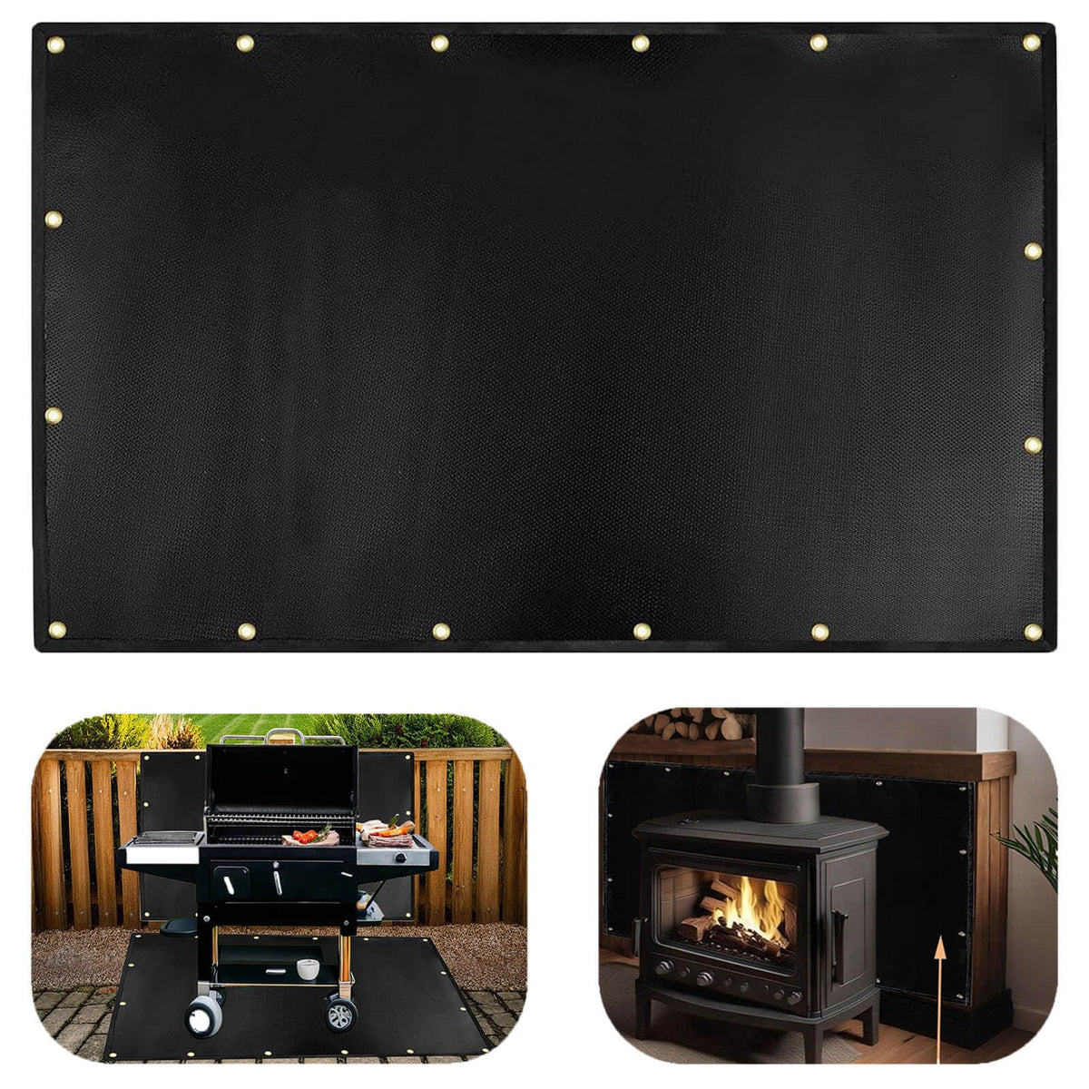 Smyhlf-us heat shield wall protector 3x5 shields deck from embers and splashes.