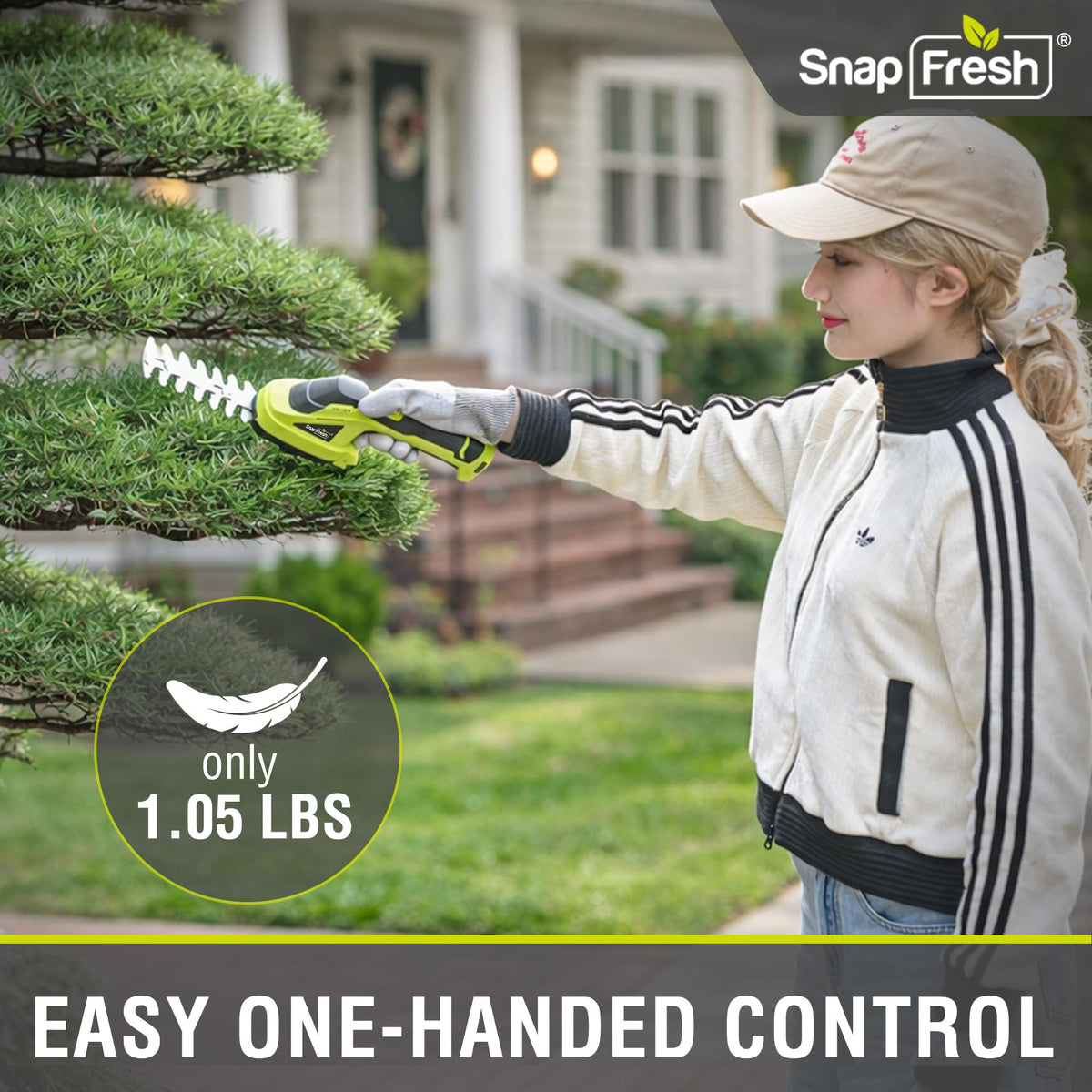 SnapFresh hedge blade delivers clean cuts on shrubs