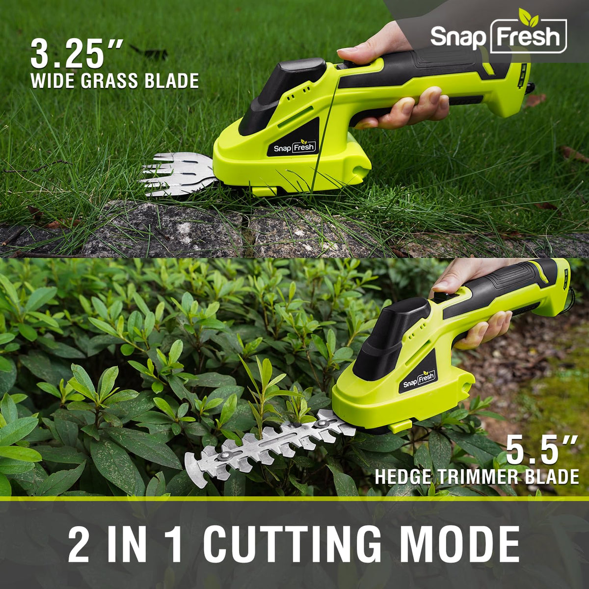 SnapFresh tool cuts grass and small branches with ease