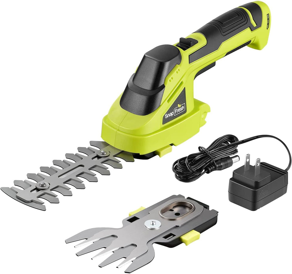 SnapFresh cordless grass shear with hedge blade for neat borders
