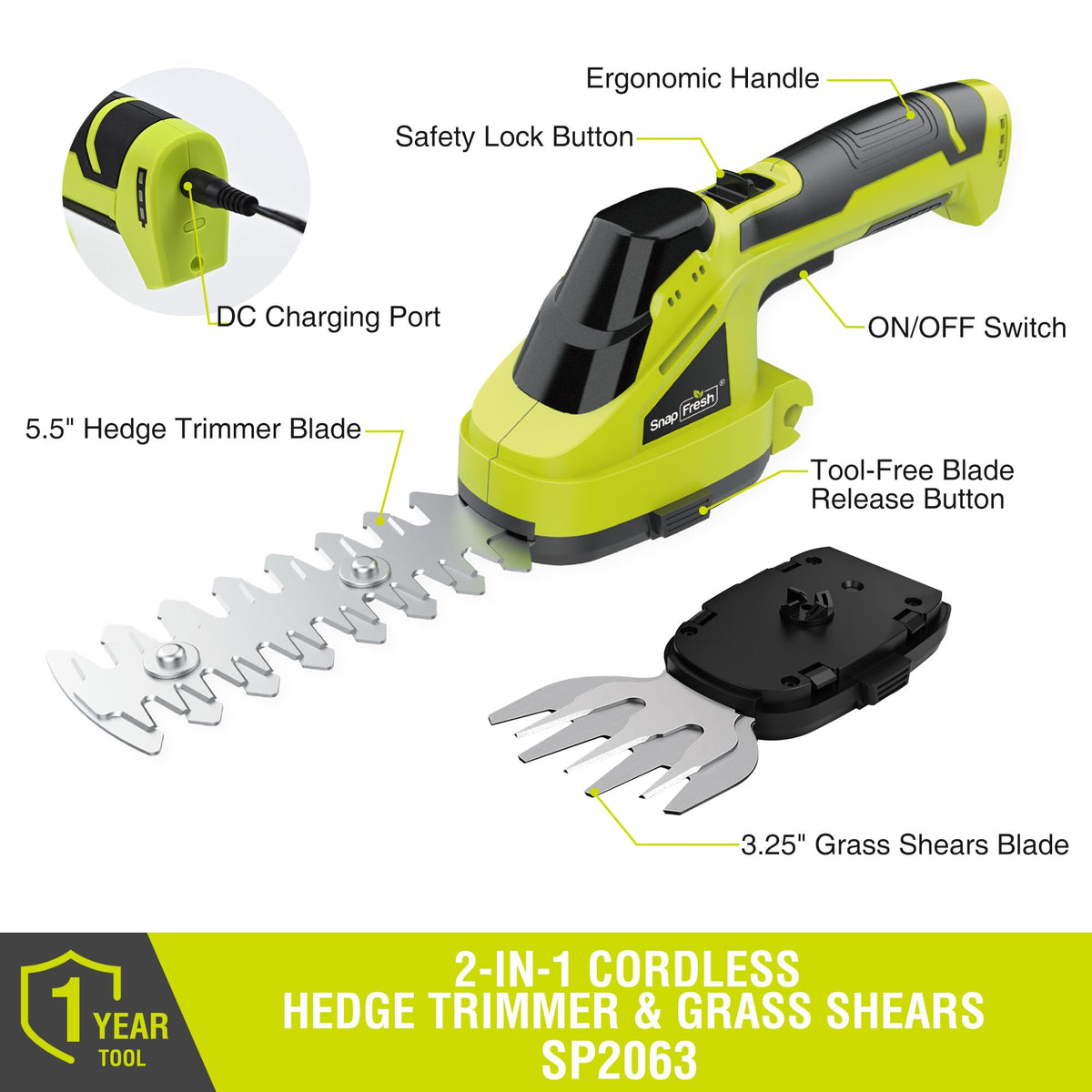 SnapFresh featherweight design enables one handed trimming around garden beds