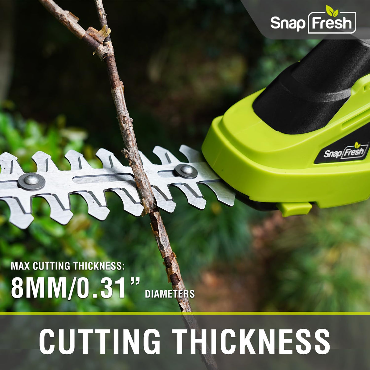 SnapFresh dual safety lock prevents accidental activation during use
